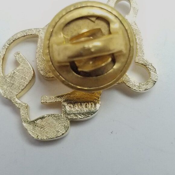 Vintage Avon Teddy Bear Lapel Pin, Gold Tone Outline Design Brooch, Cute Estate - Picture 3 of 6